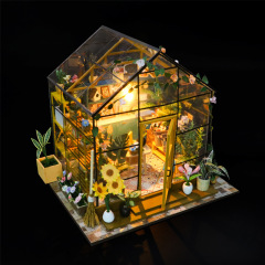 弘達の手作りのdiy小屋は花の部屋を飾って小さい景観の3dの益智のジグソーパズルの建築の模型の子供の家を並べます。