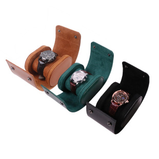 in stock Single Watch Box Men's Watch Box PU Leather Portable Watch Bag Storage Box with Pillow