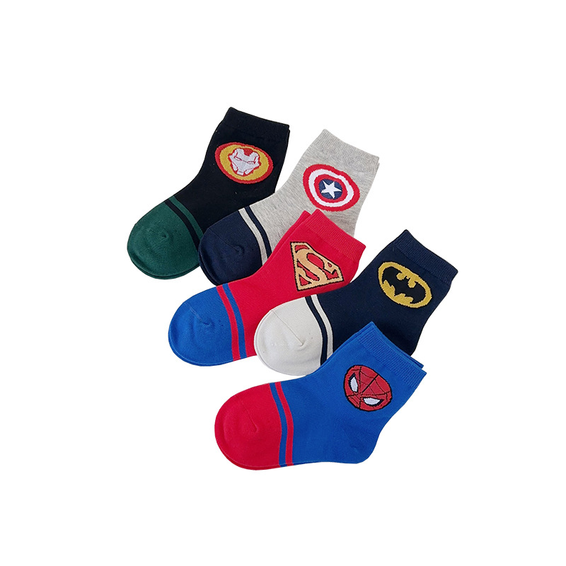 Calcetines para Niños Yishuangshuang, Otoño e Invierno, Nuevos Calcetines de My Hero Academia, Calcetines de Superhéroes hasta la Pantorrilla, Calcetines de Algodón con Bloques de Color para Niños