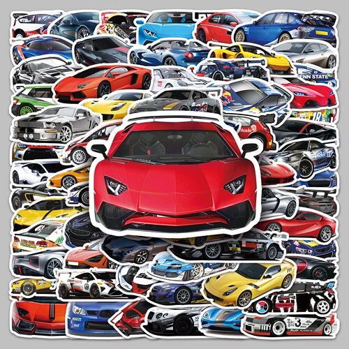 102 non-repeating supercar racing graffiti cartoon luggage scooter mobile phone case notebook decorative stickers
