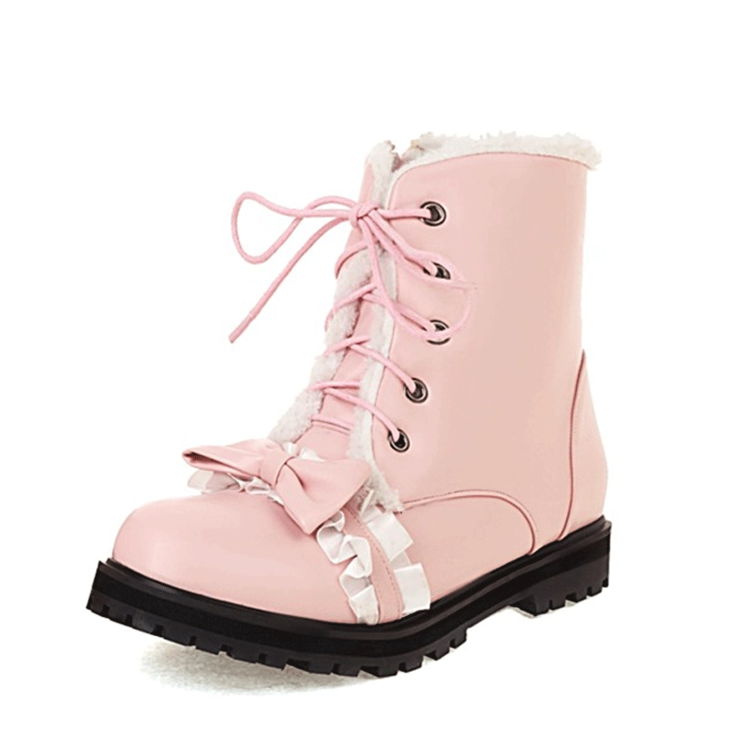 Размер размер родительской обуви 30-44 женские сапоги на шнуровке с круглым носком, короткие сапоги, сапоги для больших девочек 8-76