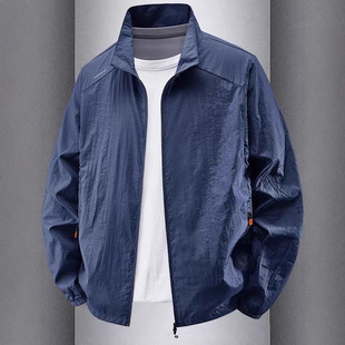 Ice Silk Quick-Drying Sun Protection Clothing Men's Summer Thin Stand-Up Collar Jacket Breathable Outdoor 2025 New Men's Sun Protection Clothing