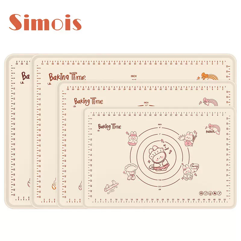 食品级加厚防滑硅胶和面垫擀面垫烘焙垫案板幸福兔硅胶揉面垫 子