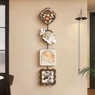 Retro French Rose Living Room Decoration Painting Butterfly Tv Background Wall Hanging Painting Retro Art Entrance Corridor Mural