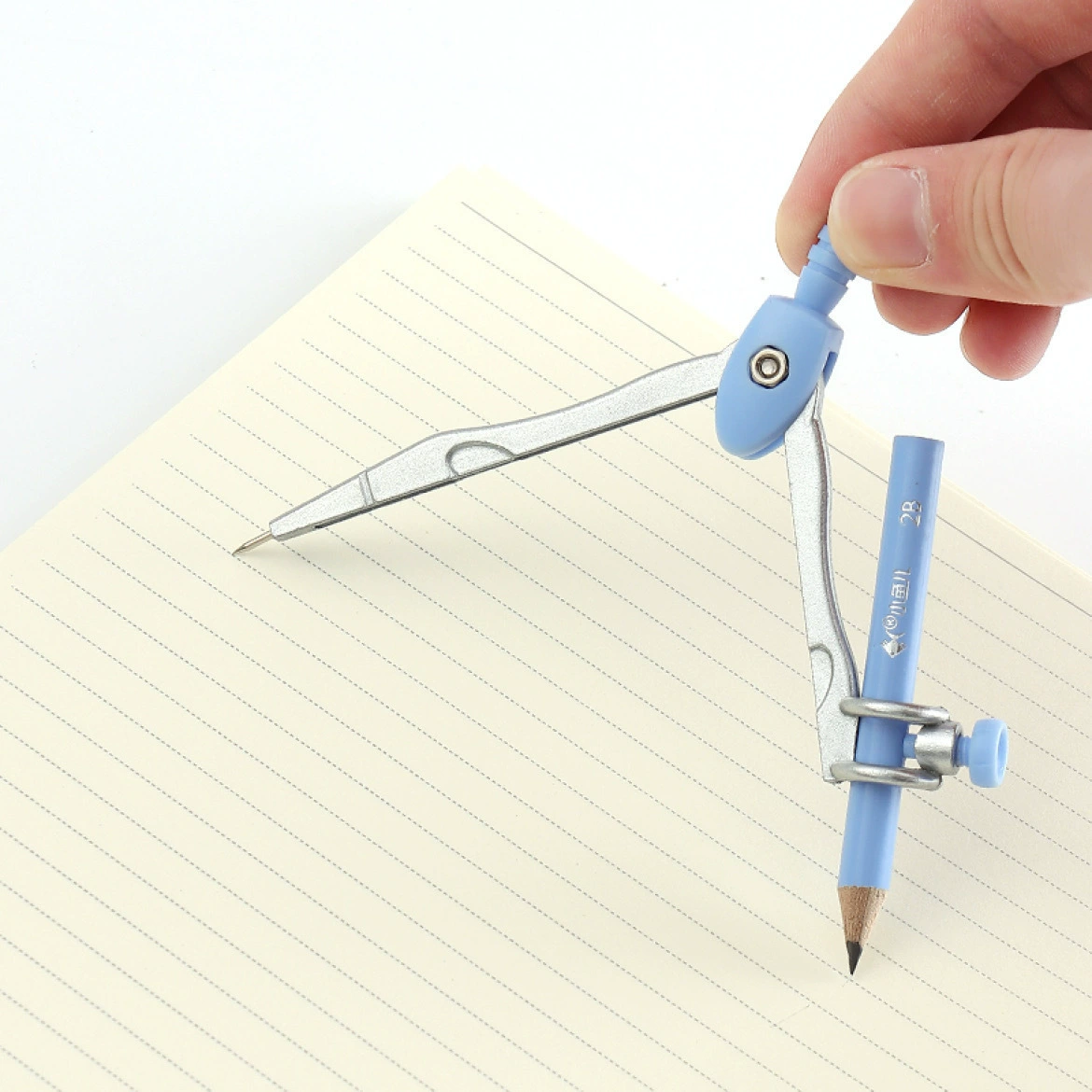 Little Fish 2335 cartoon 2B clip pencil compass 3 piece set for students' special drawing test ruler set wholesale