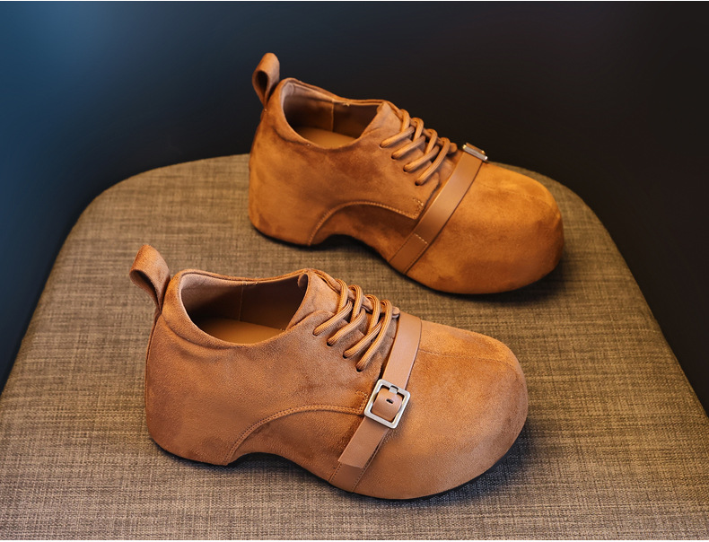 Giày lười nữ Birkenstock đế xuồng dày nâng chiều cao, đế mềm mùa thu — con lạc đà chi tiết 5
