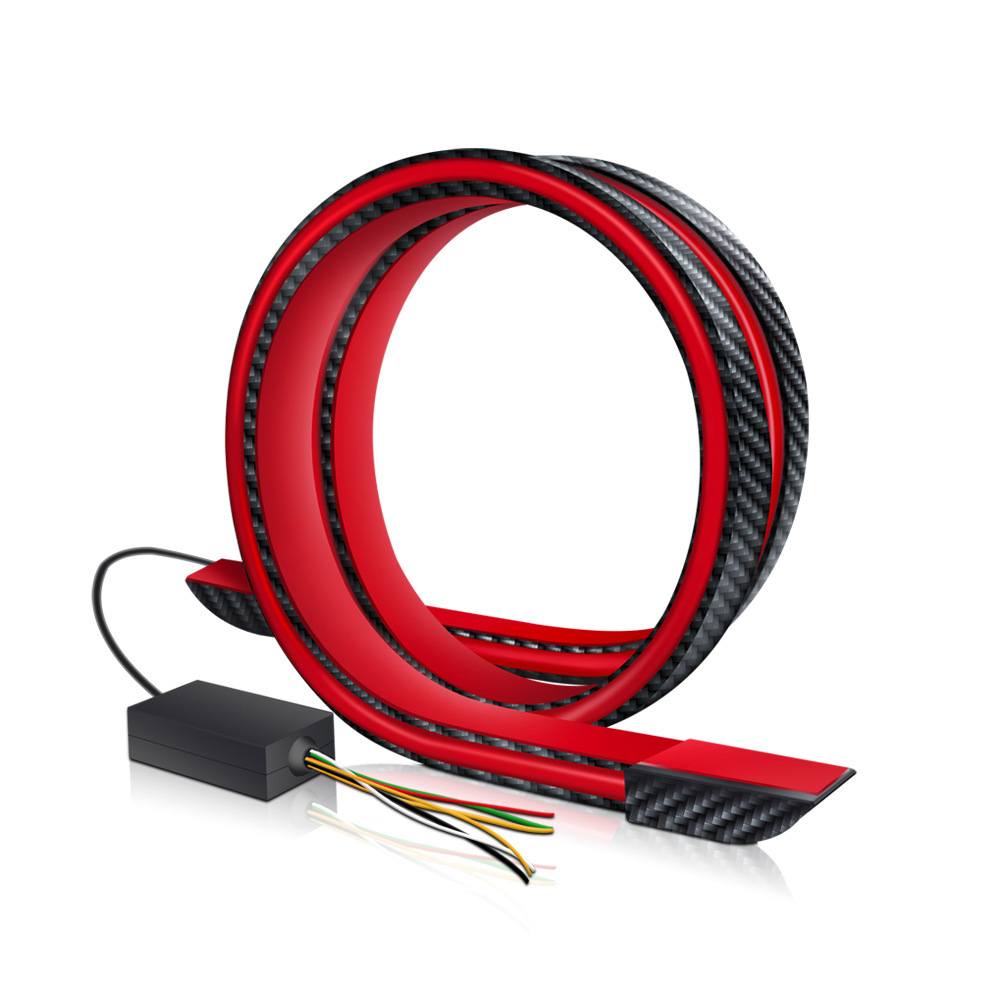 Nueva fibra de carbono luz trasera modificación del coche a través tronco LED streamer dirección alta