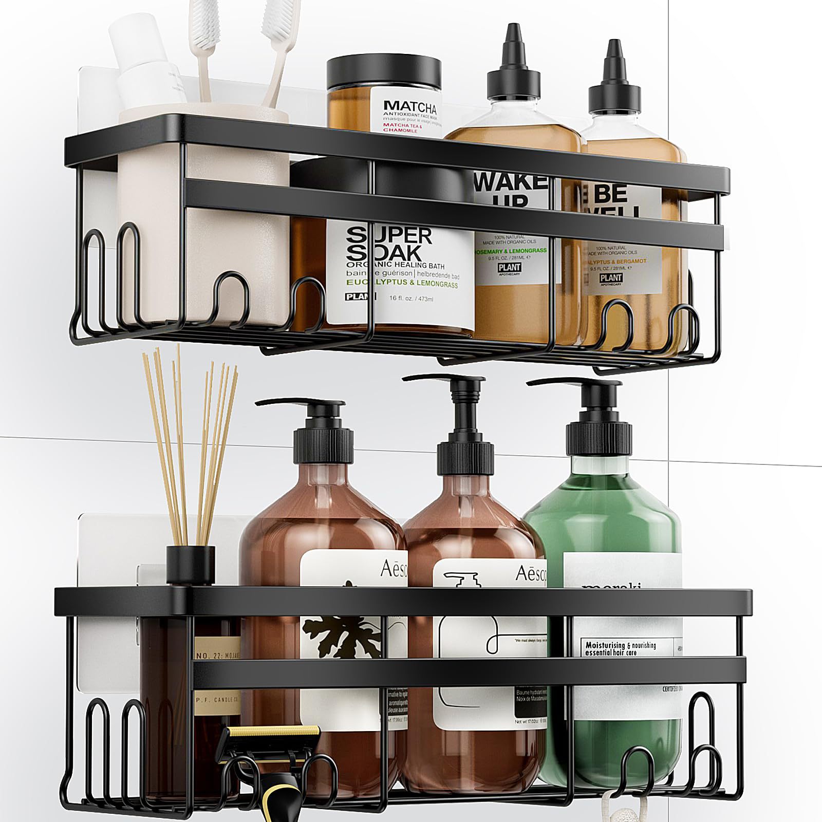 Amazon Bathroom Storage Rack Punch-free Wall-mounted Washbasin Toilet Fitting Rack Shower Storage Rack