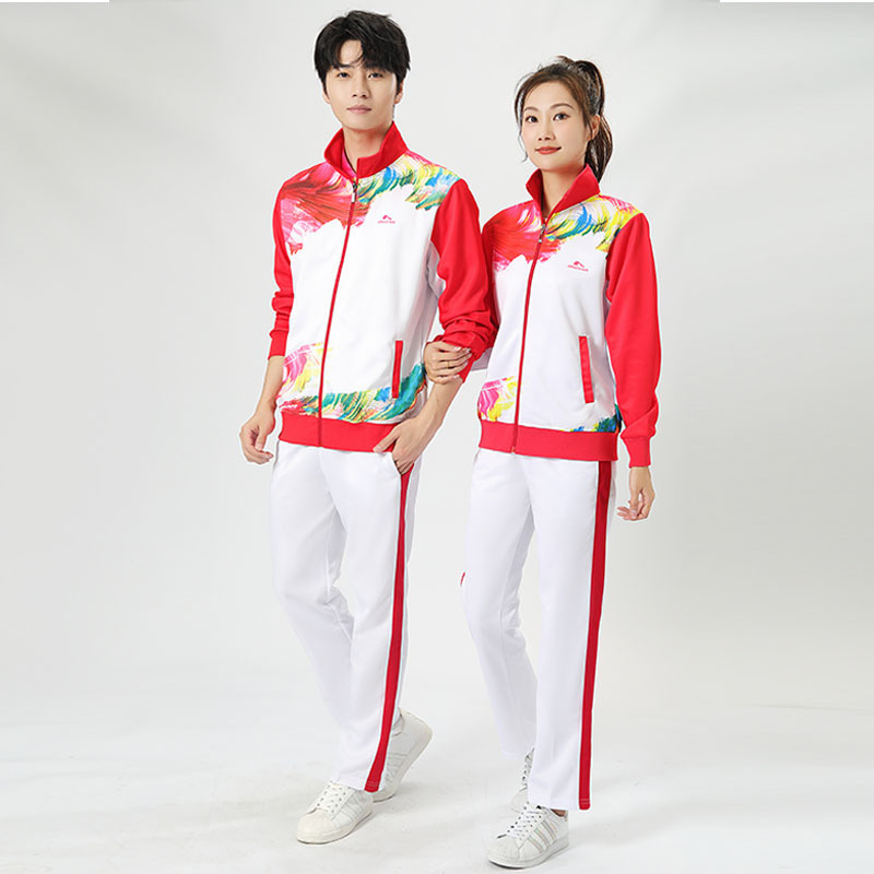春と秋のグループスポーツウェアスーツパフォーマンスウェア男性と女性のためのプラスサイズスクエアダンスエアロビクスハイキングキャプテンスリーブジャケット|undefined
