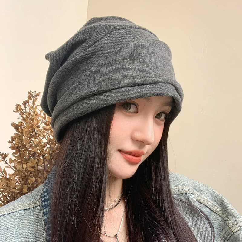 秋冬防风保暖帽子女款韩版时尚简约堆堆帽百搭ins风显脸小针织帽