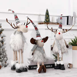 圣诞节装饰用品 圣诞老人玩偶 娃娃圣诞麋鹿橱窗酒店迎宾场景布置