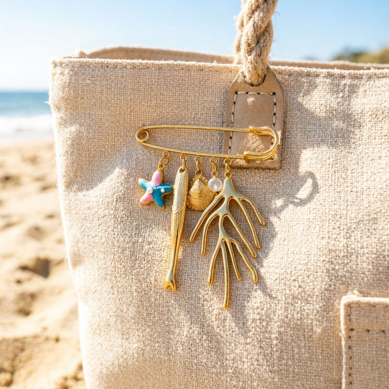 Cross-Border New Ocean-Style Starfish Shell Coral DIY Brooch for Women Summer Beach Vacation Fashion Accessory Pin Cross-Border New Ocean-Style Starfish Shell Coral DIY Brooch for Women Summer Beach Vacation Fashion Accessory Pin