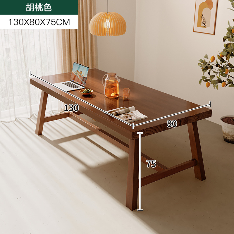 Mesa de comedor de madera sólida pequeña casa simple y lujosa mesa de comedor rectangular sala de estar combinación de mesa de comedor de madera
