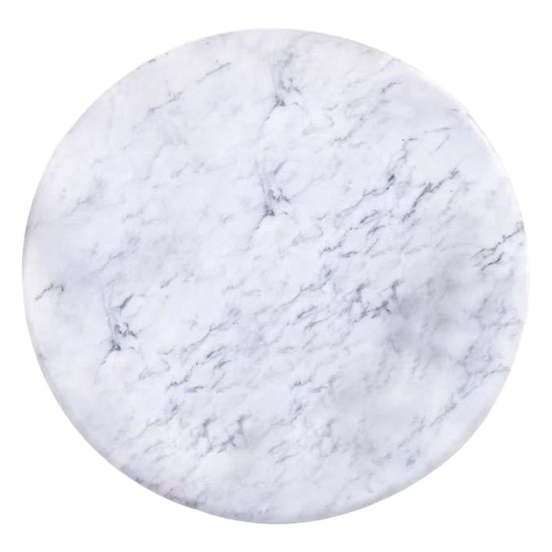Estilo nórdico de mármol natural bandeja redonda bandeja de visualización de vídeo bandeja de almacenamiento fruta tabla de cortar bandeja accesorios de tiro