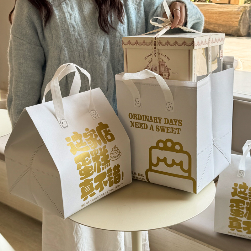 Bolsa de preservación de calor para pastel especial para llevar bolsa de mano no tejida gruesa desechable para barbacoa langosta bolsa de embalaje