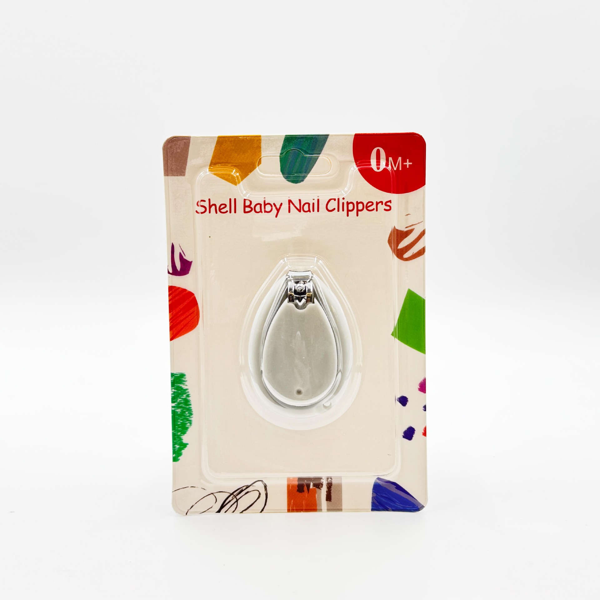 Inglés tarjeta de uñas tijeras de uñas para bebés set adorable conchas