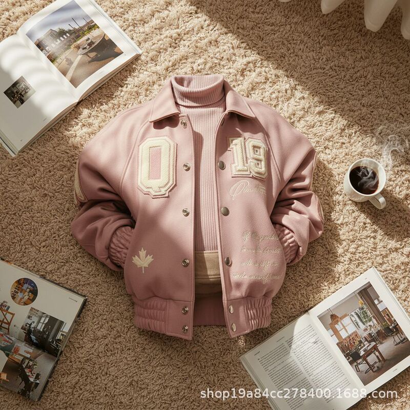 Customized Men's Genuine Leather Jacket Winter Chenille Embroidered Logo Bomber Jacket Men's Genuine Leather Varsity Jacket