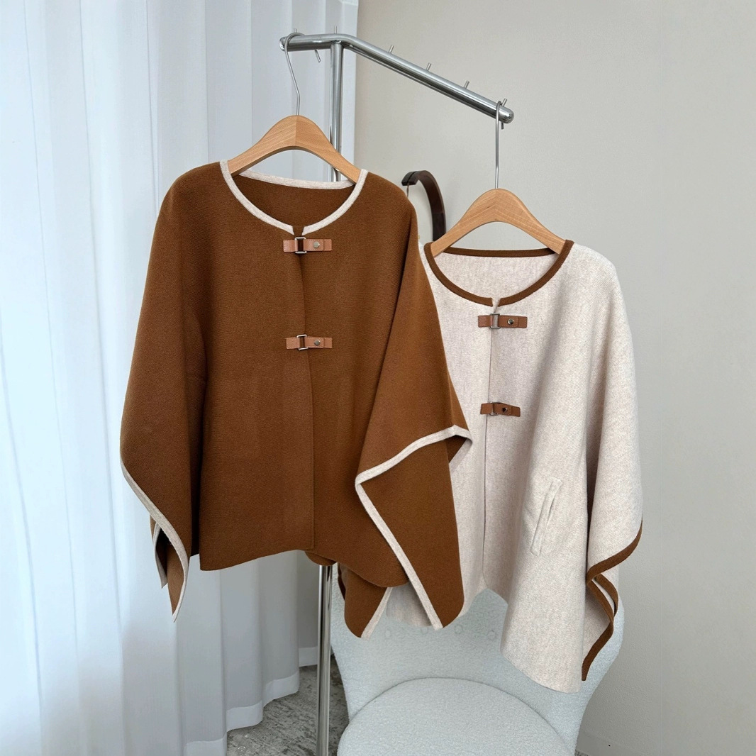 Chaqueta de chal de cachemira 100% de lujo ligero de alta gama suéter mujer Maillard otoño e invierno ropa de mujer capa de rebeca