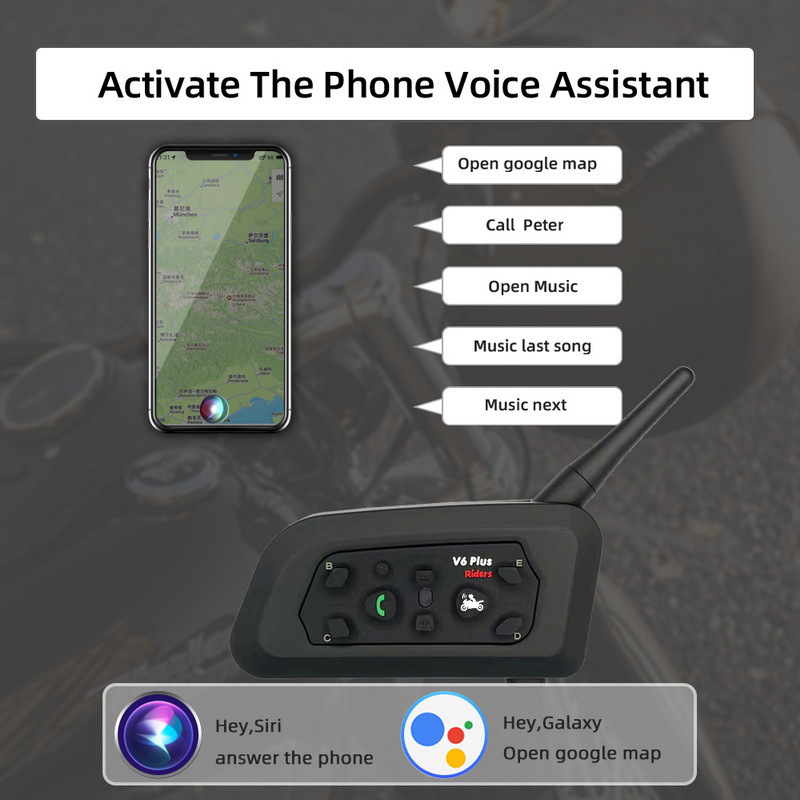 Motorcycle Helmet Bluetooth Headset Bluetooth Intercom Bluetooth Headset Intercom Helmet Intercom Bluetooth Headset V6