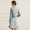 Short suit stitched pleated A-line skirt two-piece set