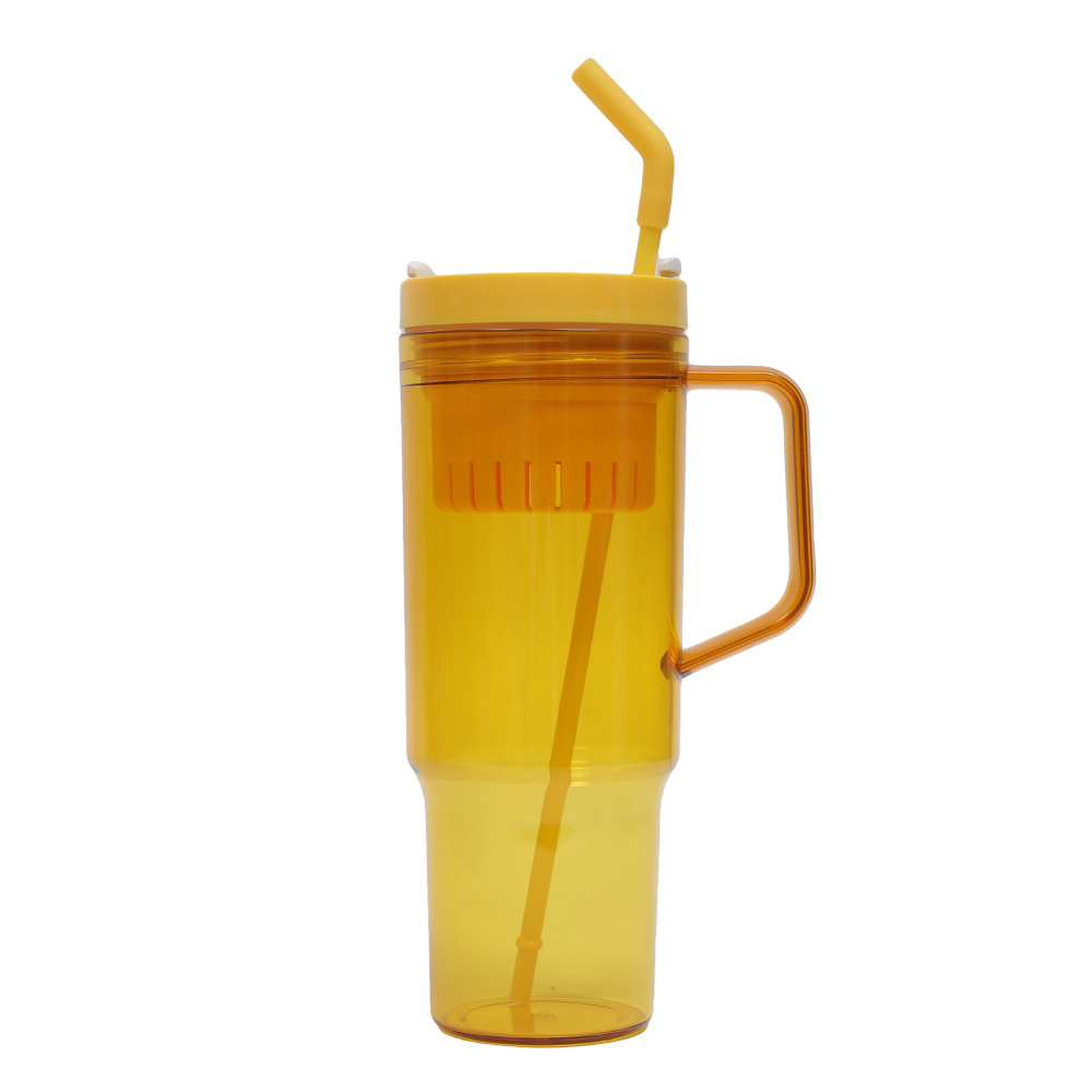 Taza de coche de comercio exterior transfronteriza de 40oz Taza de plástico gigante Juego de tres piezas con pajita Taza de agua de gran capacidad y alto valor
