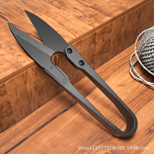 Needlework u-shaped scissors large black yarn scissors handmade cross stitch thread cutting scissors clothing special wholesale