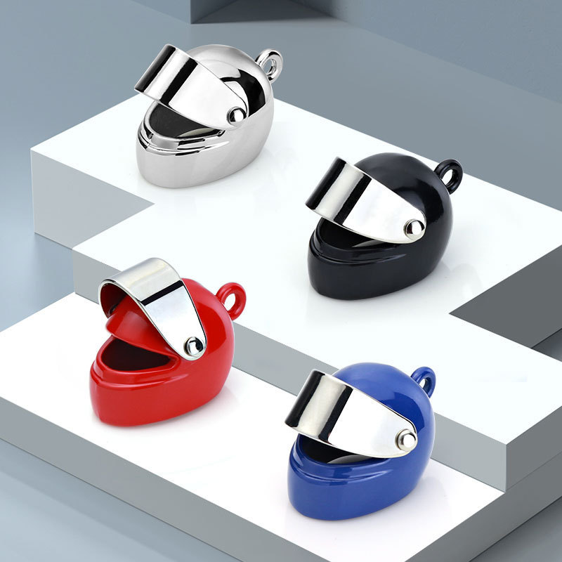 Creative Mini Three-Dimensional Helmet Keychain Motorcycle Simulation Safety Helmet Electric Vehicle Helmet Movable Shield Customization