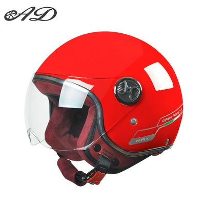 Motosiklet kaskı (dəbilqə) – Ad Electric Vehicle Helmet for Men - 3c-certification-harley-red-high-definition-short-mirror-thickened-suede-velvet-new-gb-class-a