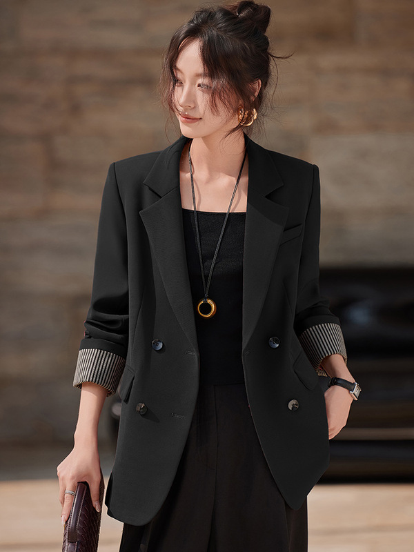 韩版休闲西装外套女早秋2025新款小众设计感宽松百搭免烫西服上衣|undefined