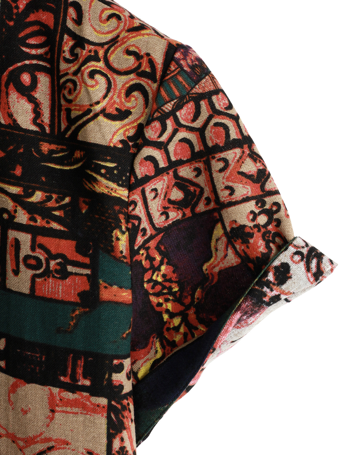 Printed Casual Men's Short Sleeve Shirt Lapel Top_voghion.com