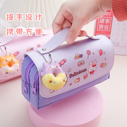 Cross-border wholesale stationery box, pencil bag, pencil case, storage cute student multi-function large capacity for both boys and girls stress relief