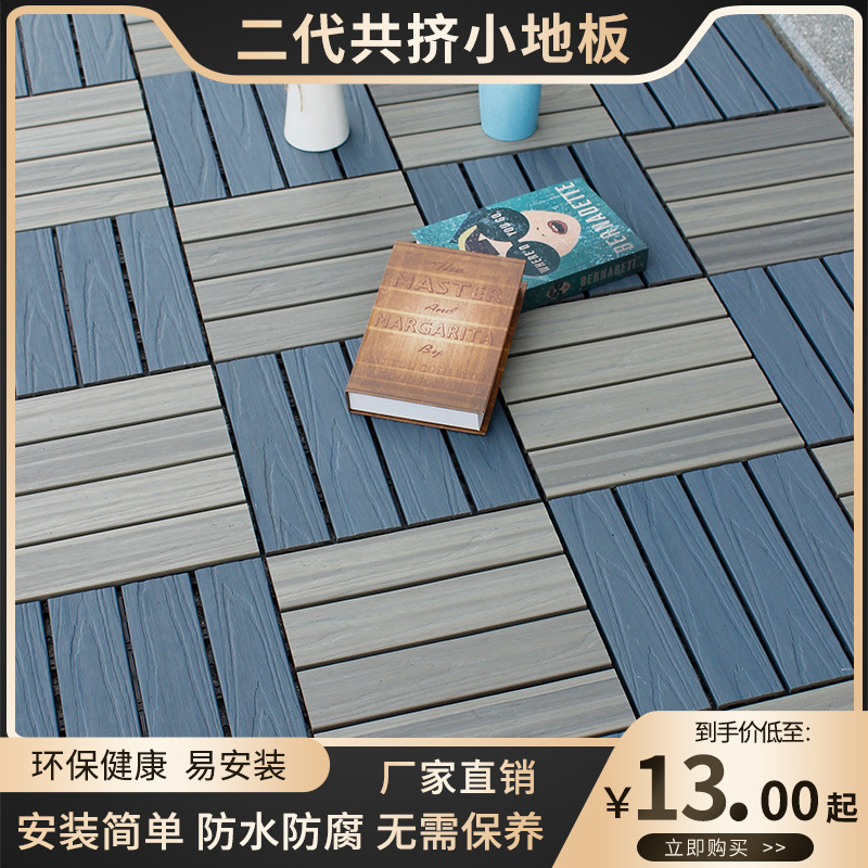 New Product Outdoor Plastic Wood Garden Terrace Wood Plastic Floor Balcony Bathroom Courtyard DIY Anti-Corrosion Ecological Wood Floor Tiles