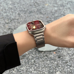 适用苹果applewatch10不锈钢表带 iwatchs987 Ultra2工字金属表带