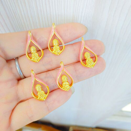 Vietnamese sand gold enamel cute Buddha pendant necklace brass gold-plated small cute Buddha ladies fashion clavicle chain pendant gift