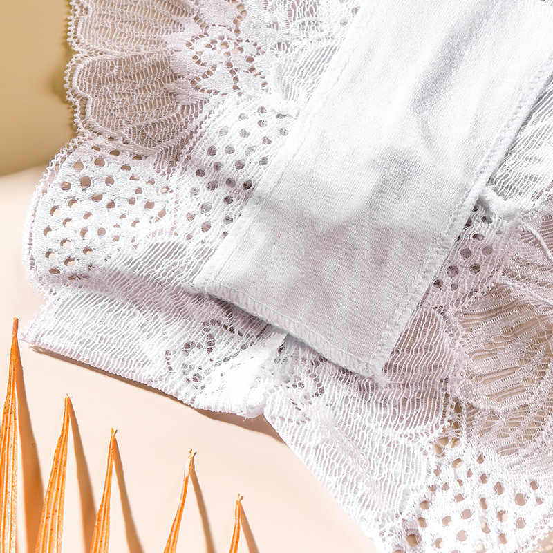 Mujeres de tamaño grande sexy encaje plano calzoncillos de cintura alta sexy trozos translúcidos 280 jin transfronterizos al por mayor