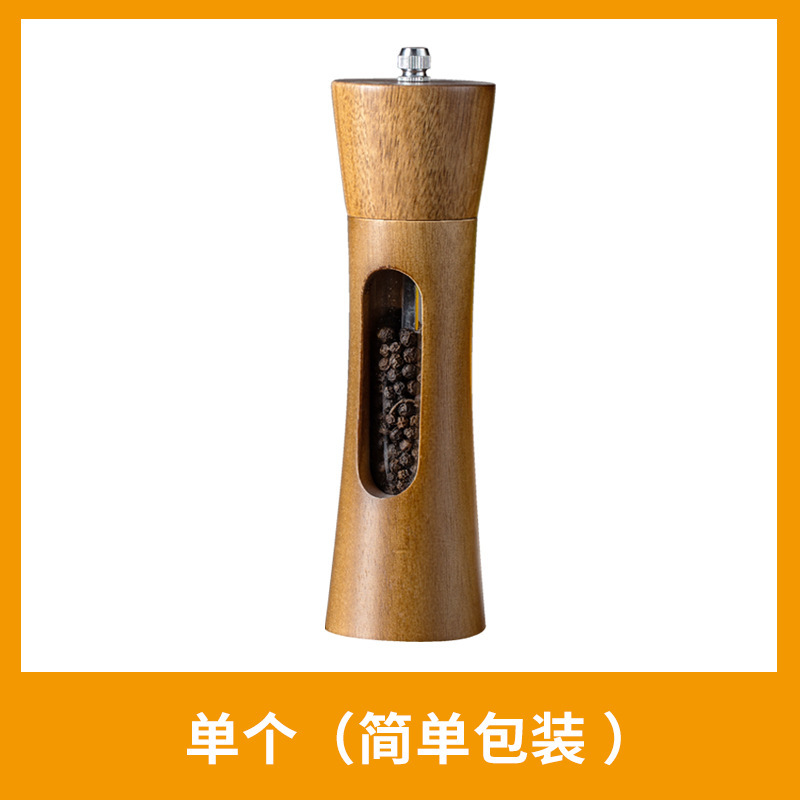 アクリル胡椒ミル家庭用海塩サンショウ研磨器宝塔胡椒ミル木製キッチン用胡椒ミル|undefined