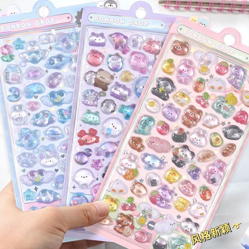 漫画立体フローティング楽しいステッカークリスタルダイヤモンド子供装飾ステッカーステッカーかわいいステッカー子供女の子|undefined