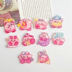 アクリル日系かわいいq版星のカービーdiyヘアピンブローチ髪ひも冷蔵庫パッチバッジアクセサリー