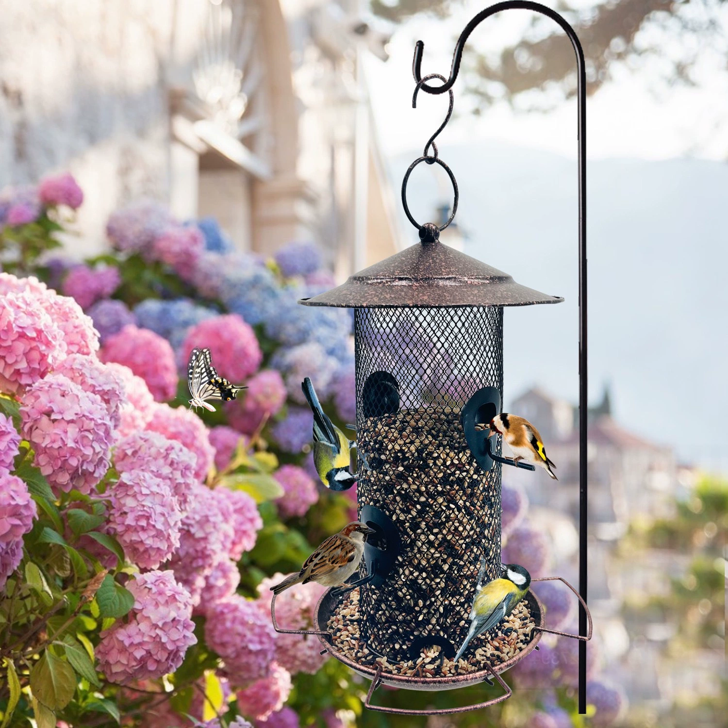 Новый открытый сад подвесной водонепроницаемый пористый кормушка для птиц Амазонка взрывы сад автоматическое кормление колибри