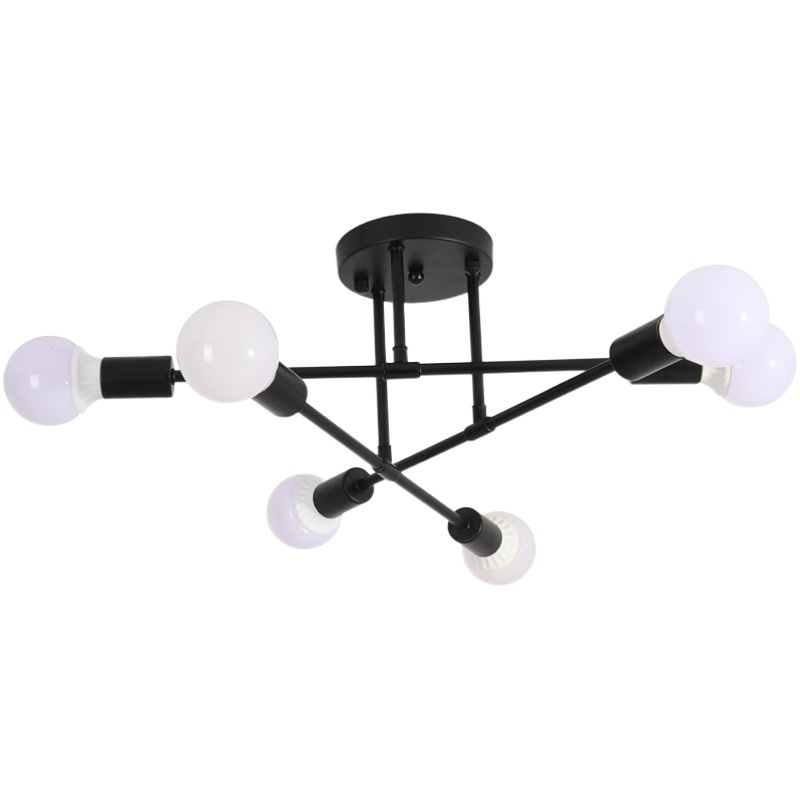 Retro simple de seis cabezas comedor lámparas Nordic atmósfera sala de estar dormitorio lámpara habitación lámpara de techo transfronteriza exclusiva