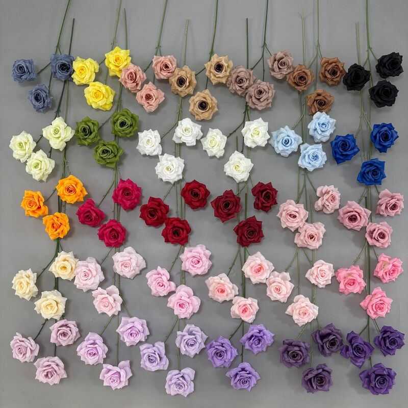 3-Head Diamond Roses Without Leaves for Wedding Floral Arrangements, Floor Flower Arrangements, Rose Waterfall, Flower Sea, Flower Wall, 3-Head Roses