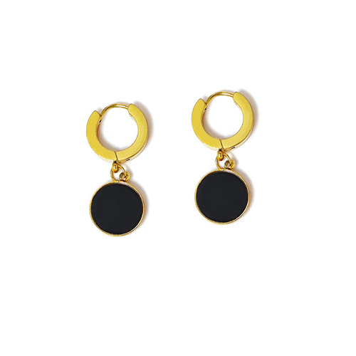 Korean style niche design fashionable rose gold 18K gold titanium steel non-fading earrings women's simple temperament earrings