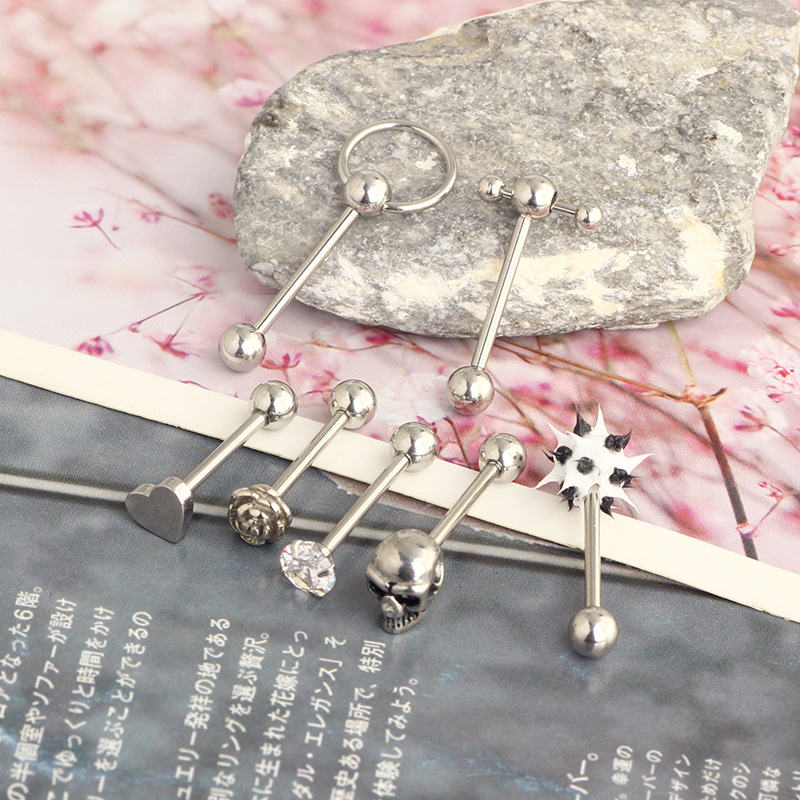 Pointed titanium steel lip stud product view