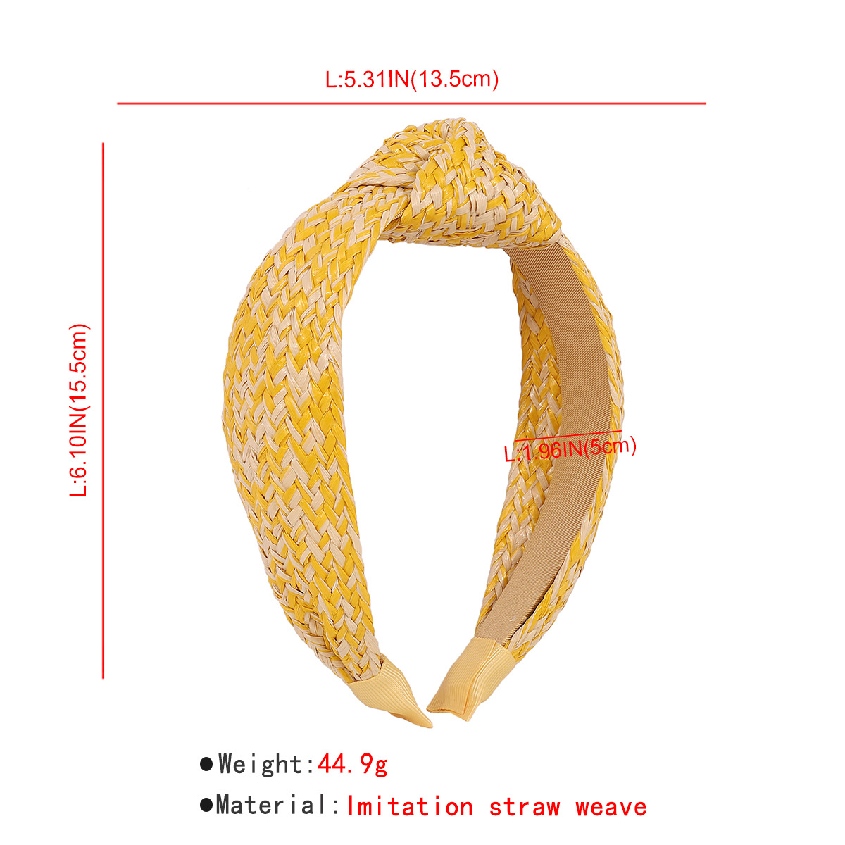Fashion Solid Color Straw Hair Band 1 Piece2