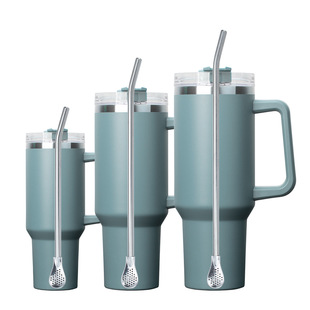 Cross-Border New Product Car Cup Straw Spoon 6Mm8Mm Scented Tea Fruit Tea Filter 304 Stainless Steel Straw Spoon Dual Use