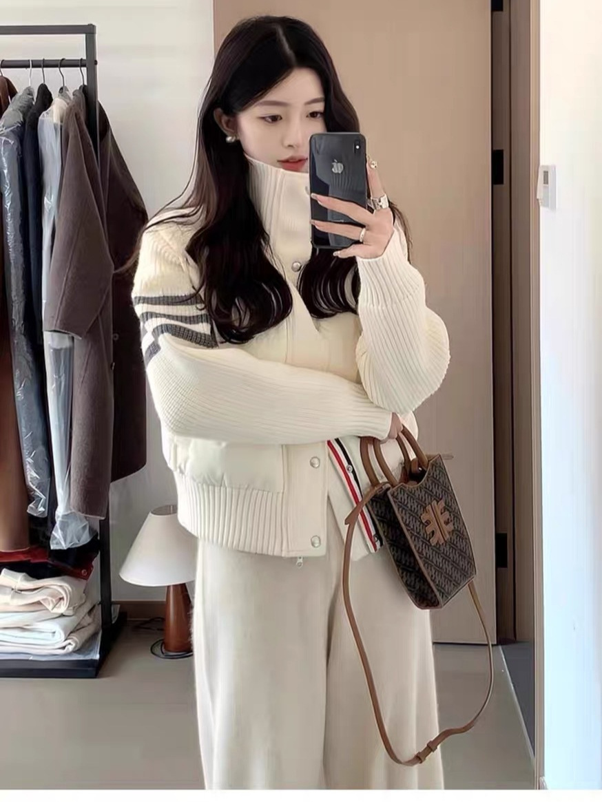 Knitted design down jacket