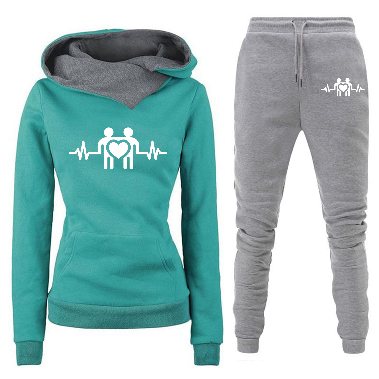 Comercio exterior transfronterizo Otoño e Invierno Nuevo traje de ropa deportiva con capucha y forro polar pantalones de suéter de mujer ropa de mujer al por mayor