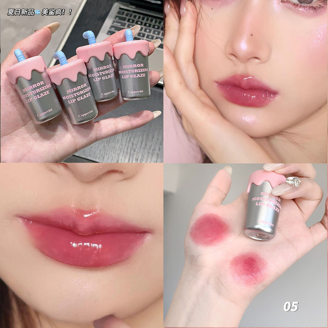 Cappuvini HandiHaler esmalte labial espejo esmalte labial líquido esmalte labial transparente esmalte labial barato para estudiantes