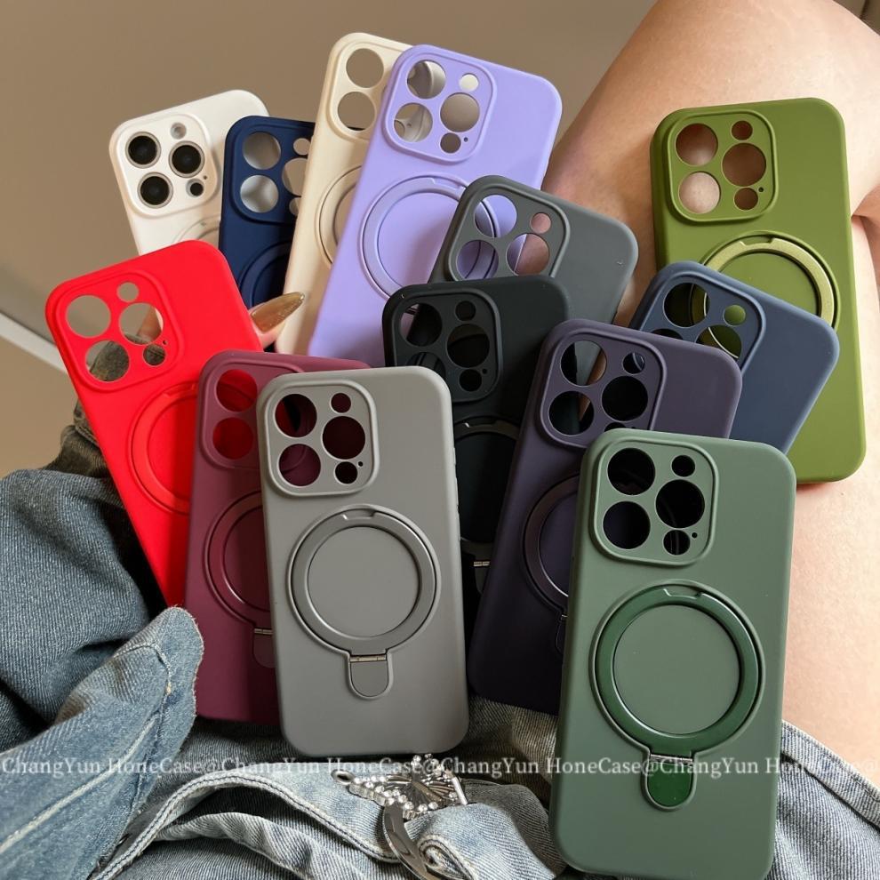 Magnetic Silicone Phone Case For Iphone 15 Pro 14 13 Shockproof_voghion.com