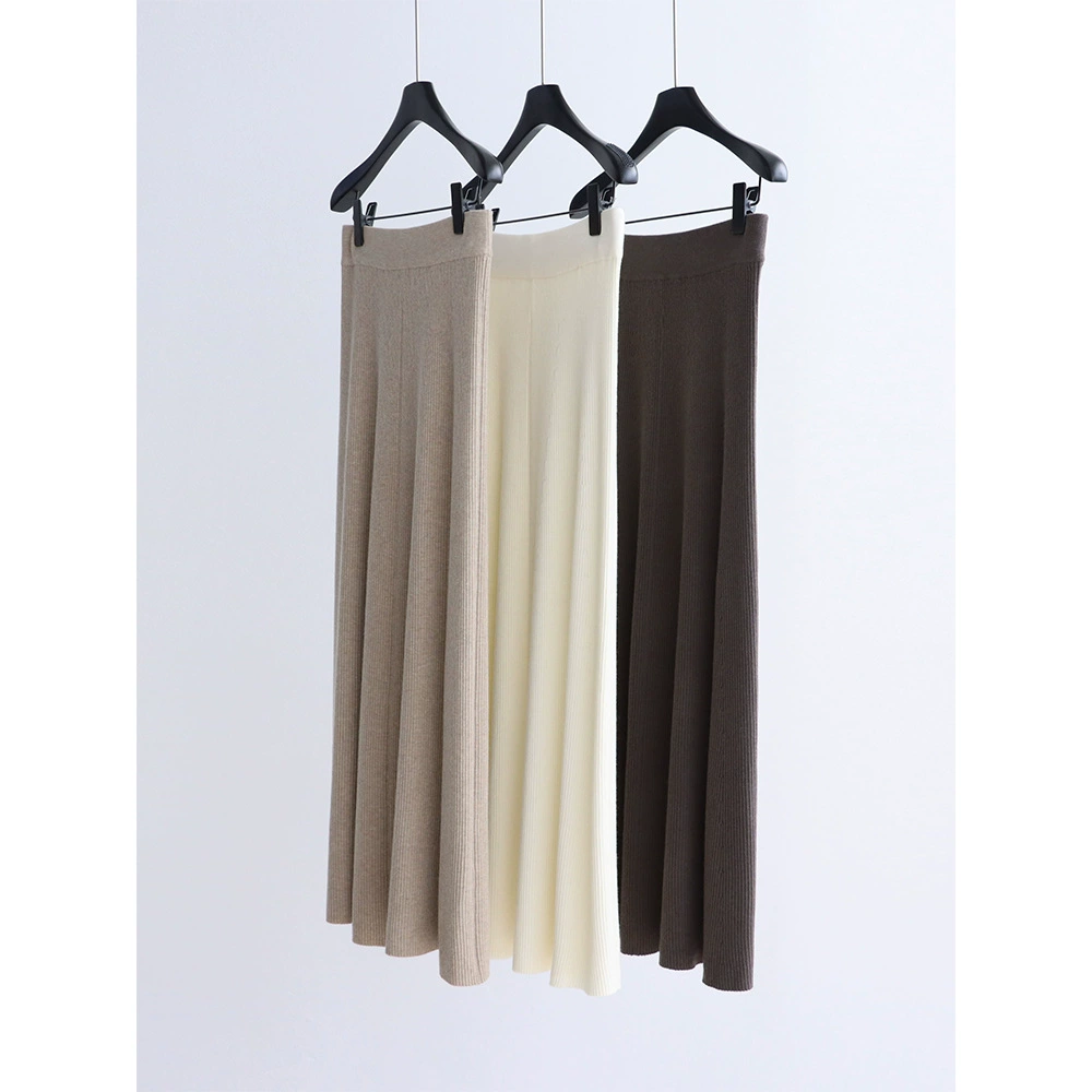 Свитер из четырех частей, смешанный шерстью, полуюбка, длинная юбка-образная осенне-зимняя ленивая утолщенная базовая юбка